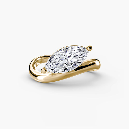 Marquise Diamond Wave Bypass Engagement Ring