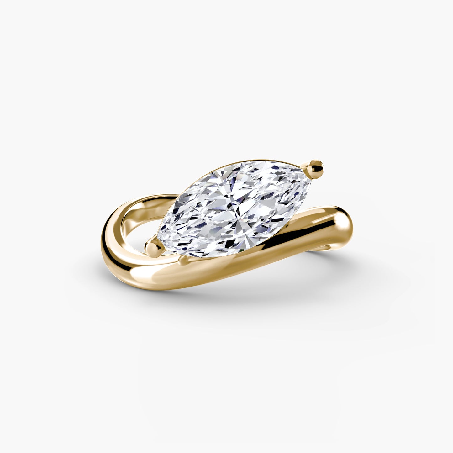 Marquise Diamond Wave Bypass Engagement Ring
