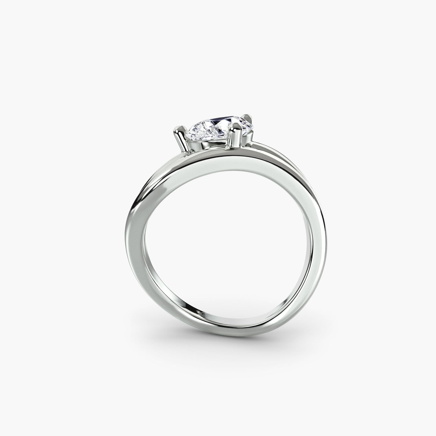 Pear Shape Wave Split Shank Engagement Ring