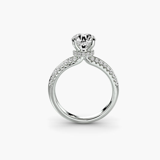 Solitaire Engagement Ring with Pavé Band - 2.6mm