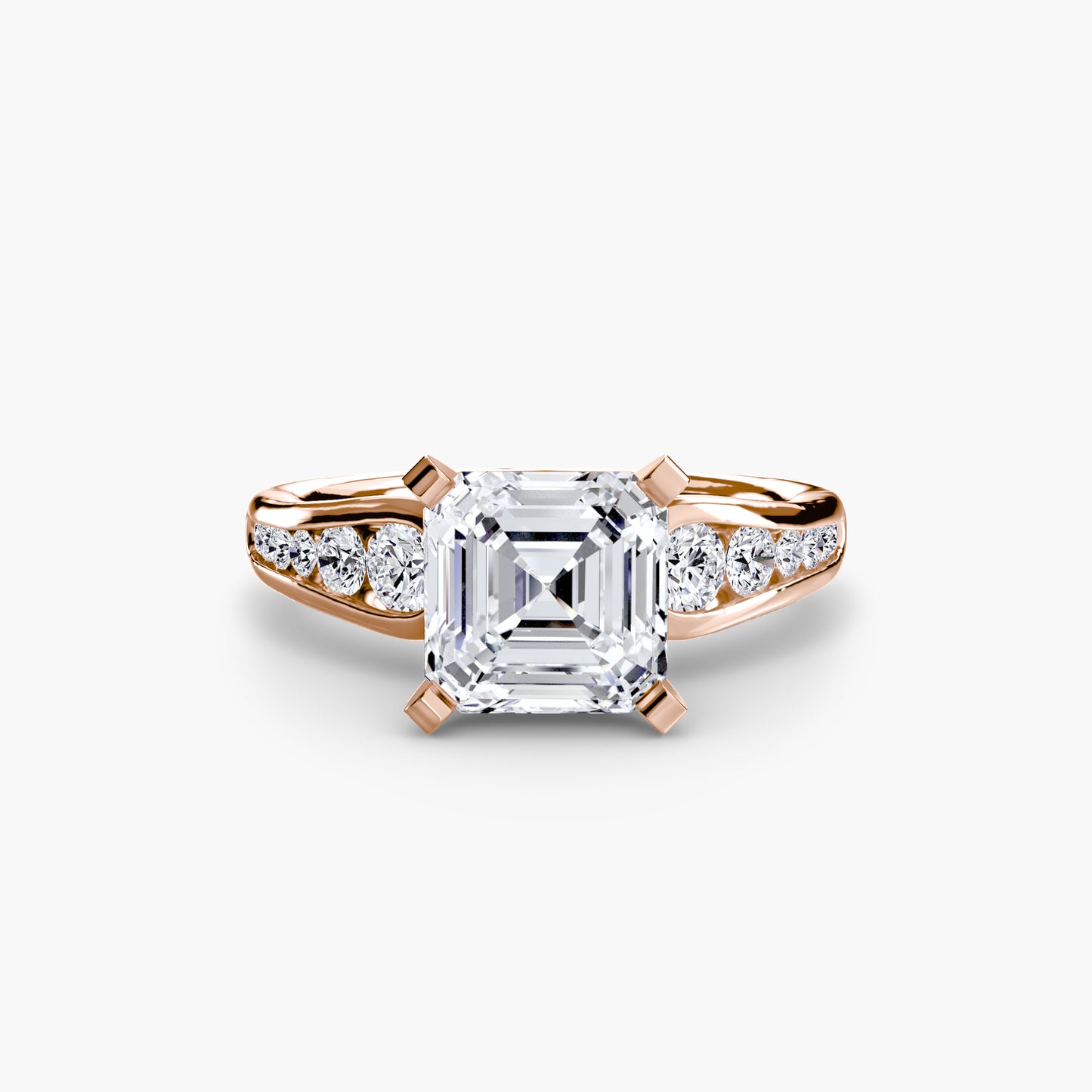 Solitaire Engagement Ring with Pavé Band - 2.3mm