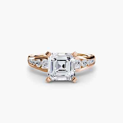 Solitaire Engagement Ring with Pavé Band - 2.3mm