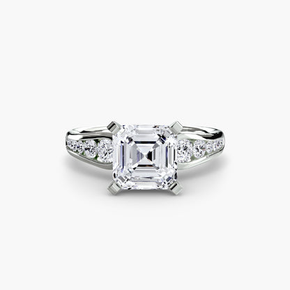 Solitaire Engagement Ring with Pavé Band - 2.3mm