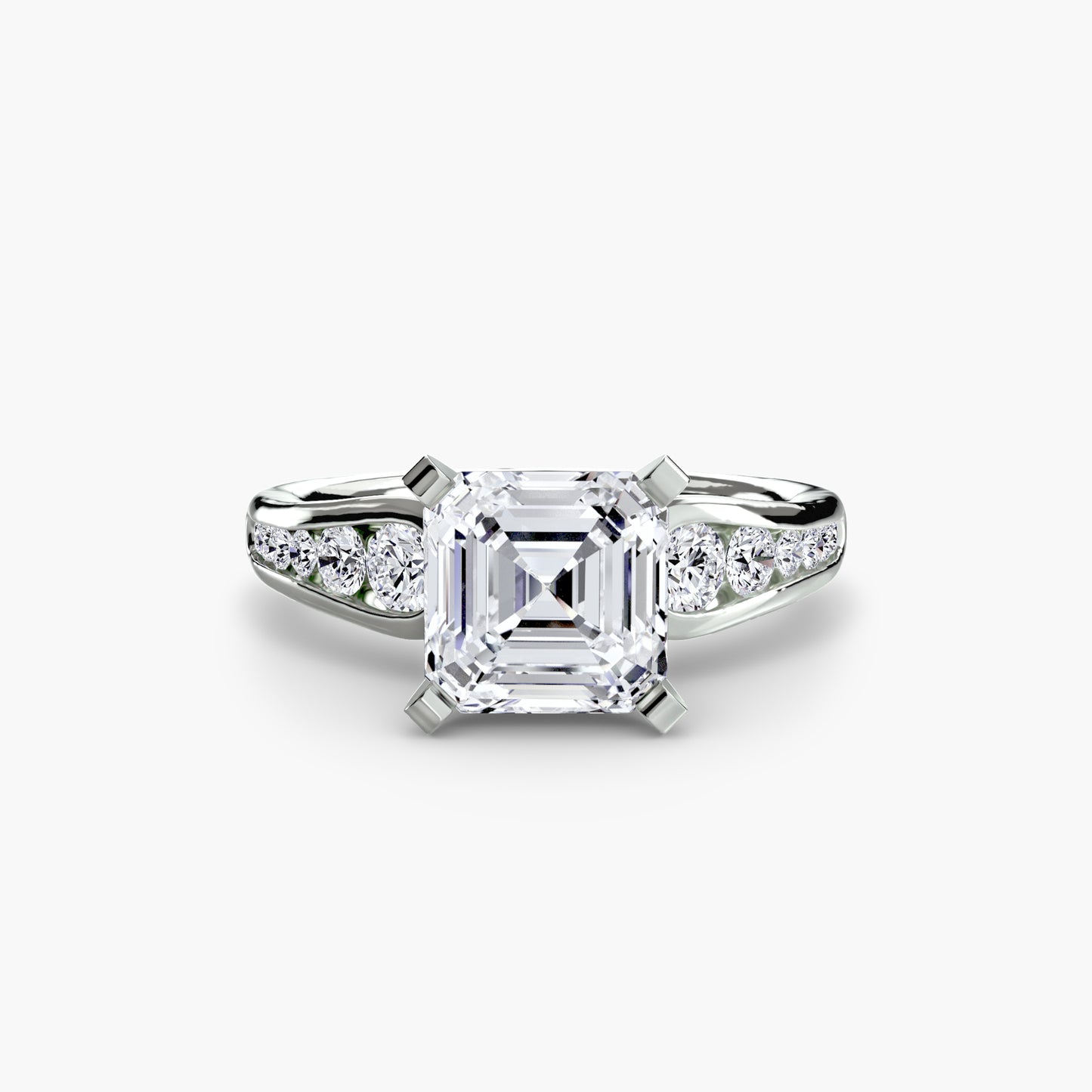 Solitaire Engagement Ring with Pavé Band - 2.3mm