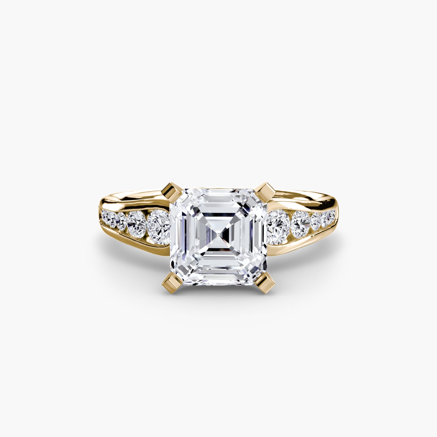 Solitaire Engagement Ring with Pavé Band - 2.3mm
