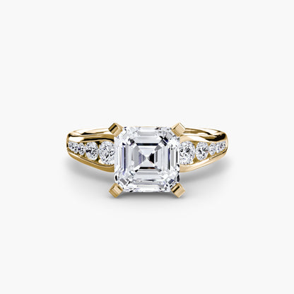 Solitaire Engagement Ring with Pavé Band - 2.3mm
