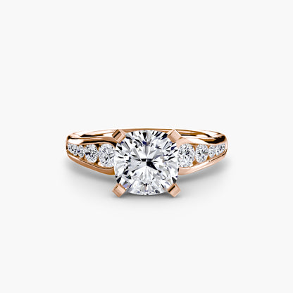 Solitaire Engagement Ring with Pavé Band - 2.3mm