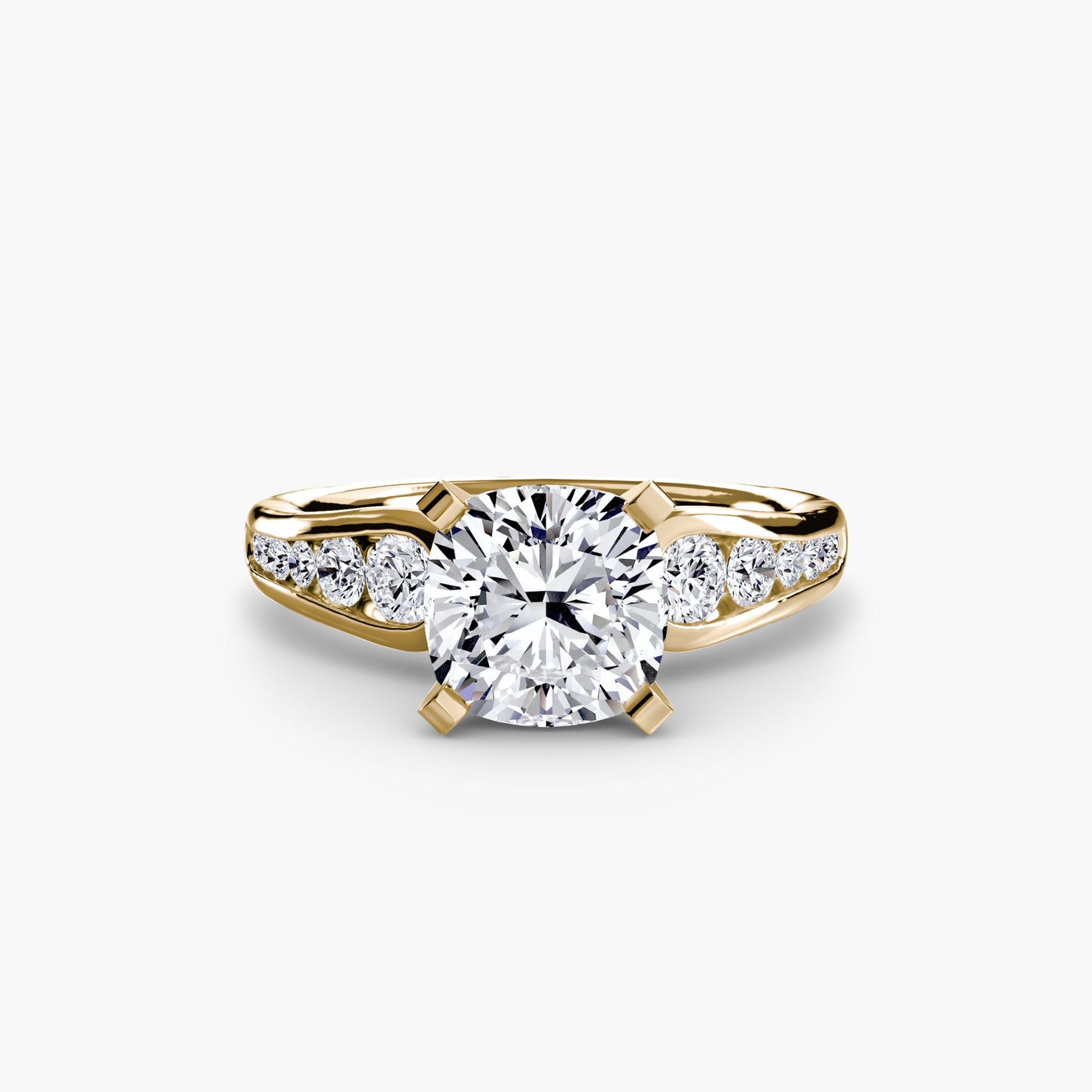 Solitaire Engagement Ring with Pavé Band - 2.3mm