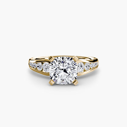 Solitaire Engagement Ring with Pavé Band - 2.3mm