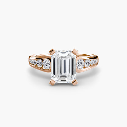 Solitaire Engagement Ring with Pavé Band - 2.3mm