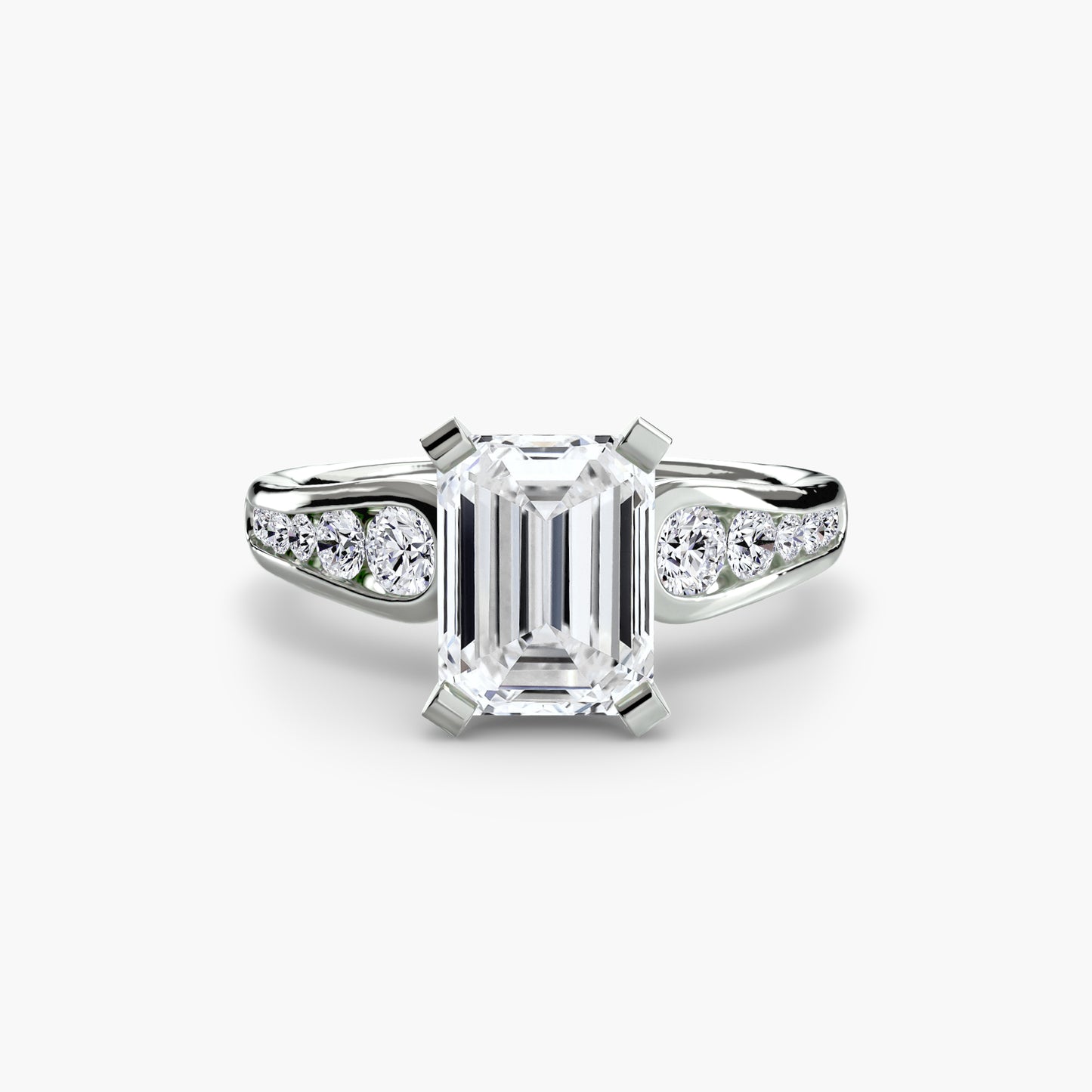 Solitaire Engagement Ring with Pavé Band - 2.3mm
