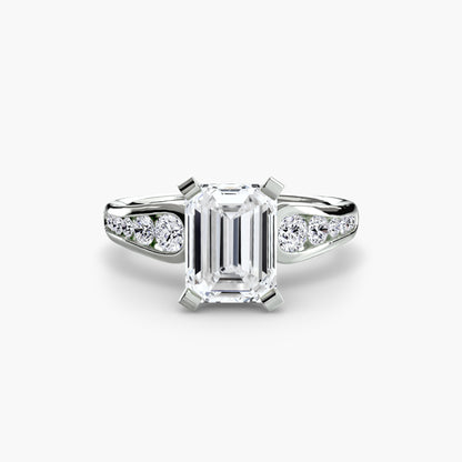 Solitaire Engagement Ring with Pavé Band - 2.3mm