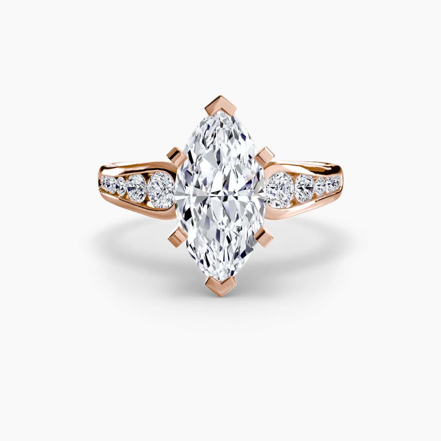 Solitaire Engagement Ring with Pavé Band - 2.3mm
