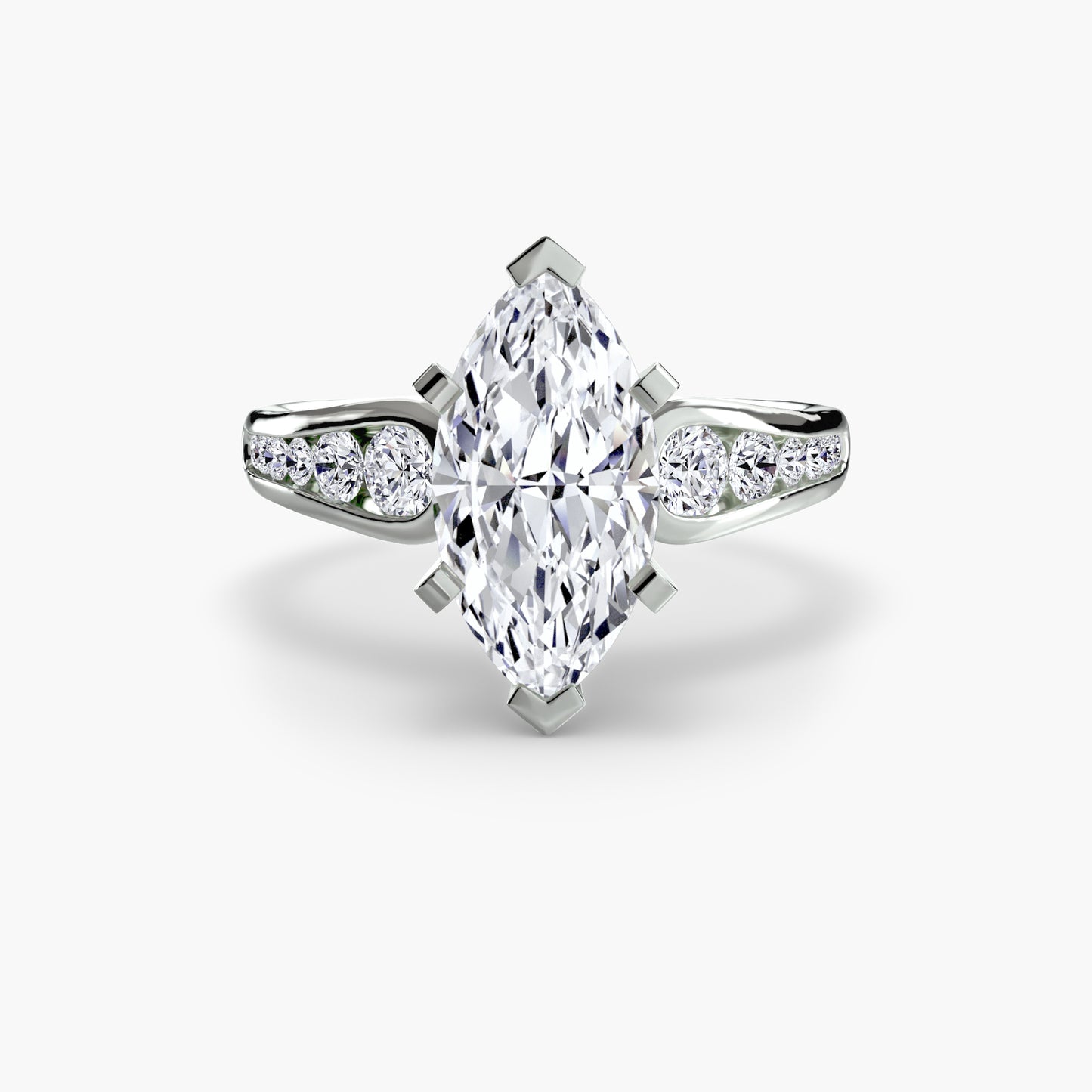 Solitaire Engagement Ring with Pavé Band - 2.3mm