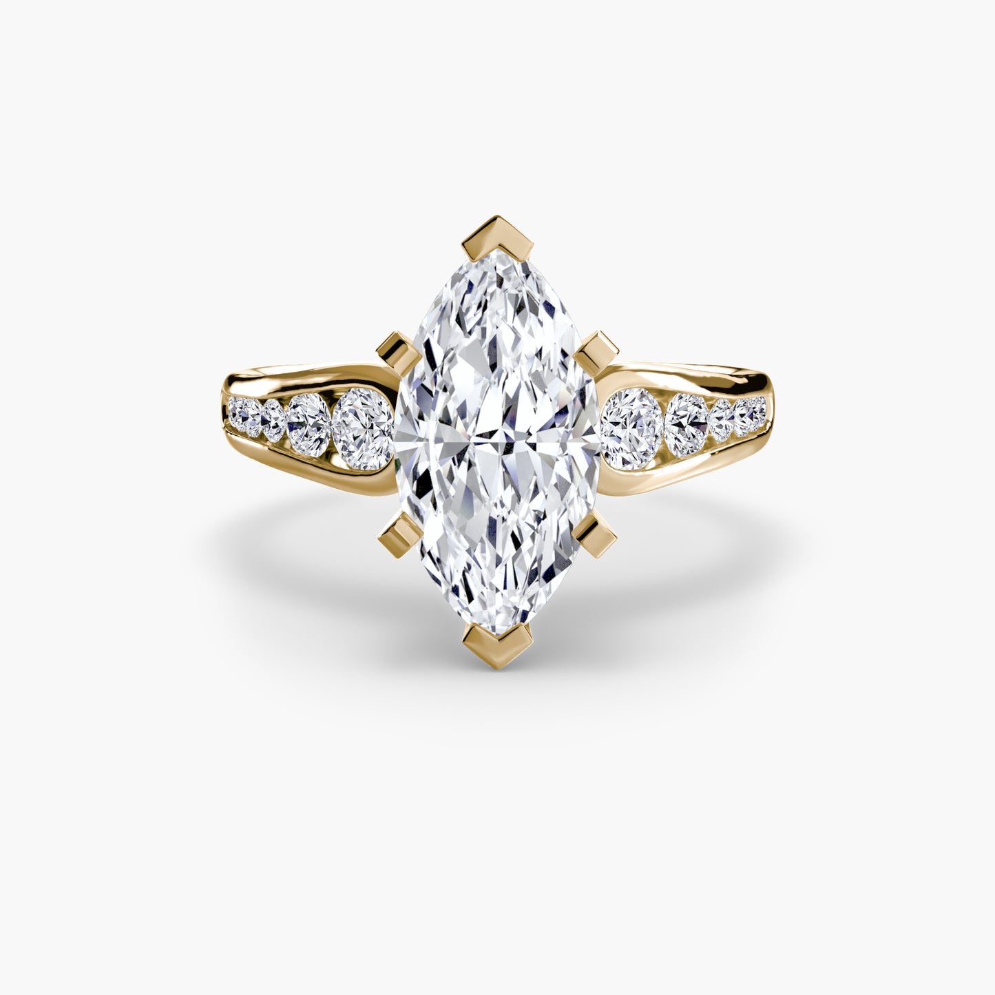 Solitaire Engagement Ring with Pavé Band - 2.3mm