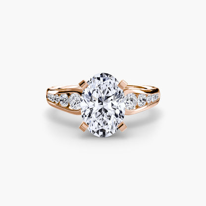 Solitaire Engagement Ring with Pavé Band - 2.3mm