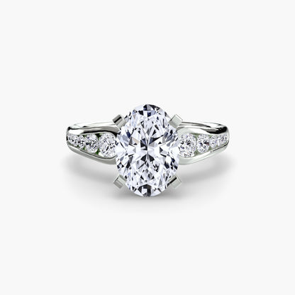Solitaire Engagement Ring with Pavé Band - 2.3mm