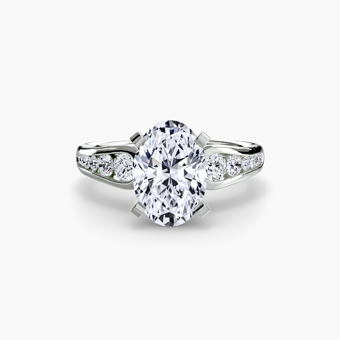 Solitaire Engagement Ring with Pavé Band - 2.3mm