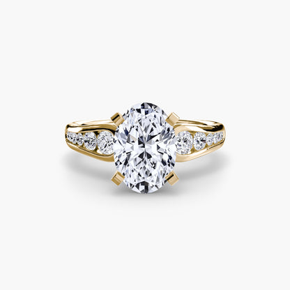 Solitaire Engagement Ring with Pavé Band - 2.3mm