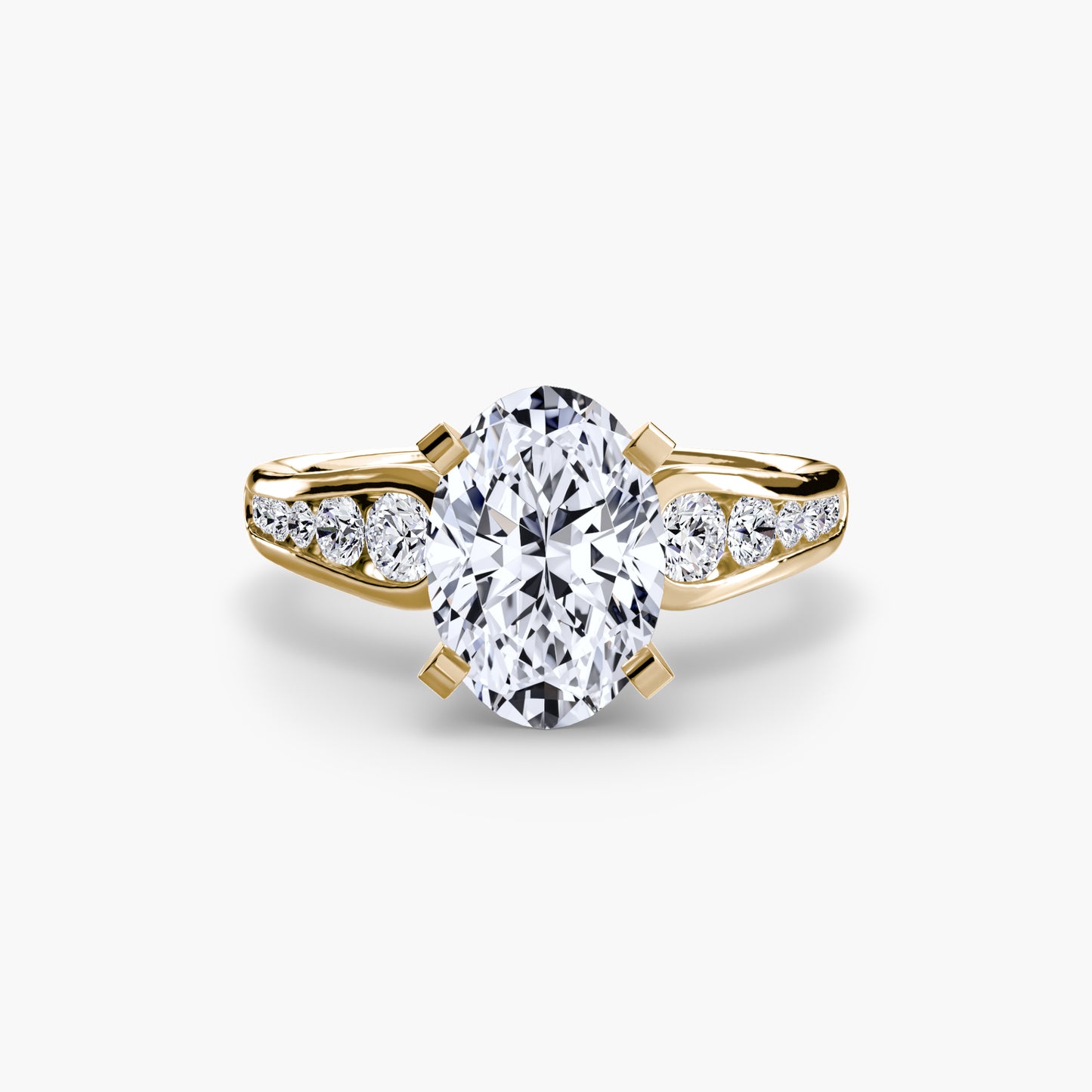 Solitaire Engagement Ring with Pavé Band - 2.3mm