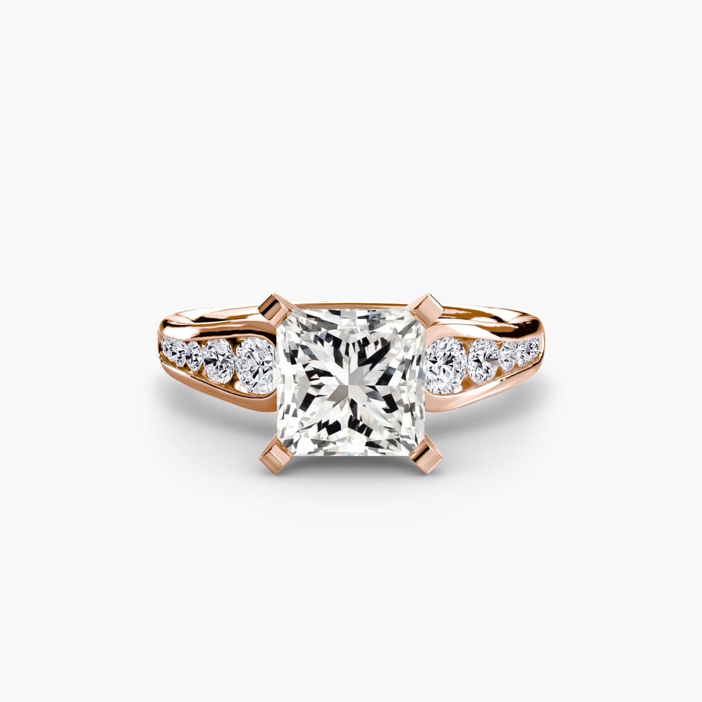 Solitaire Engagement Ring with Pavé Band - 2.3mm