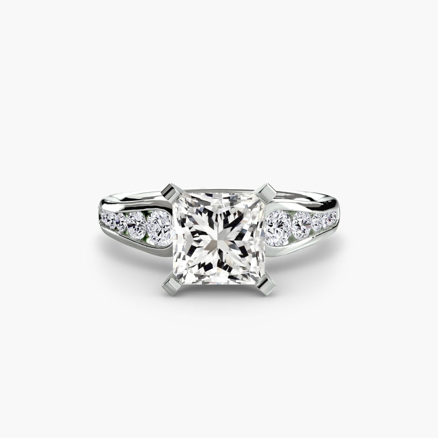 Solitaire Engagement Ring with Pavé Band - 2.3mm