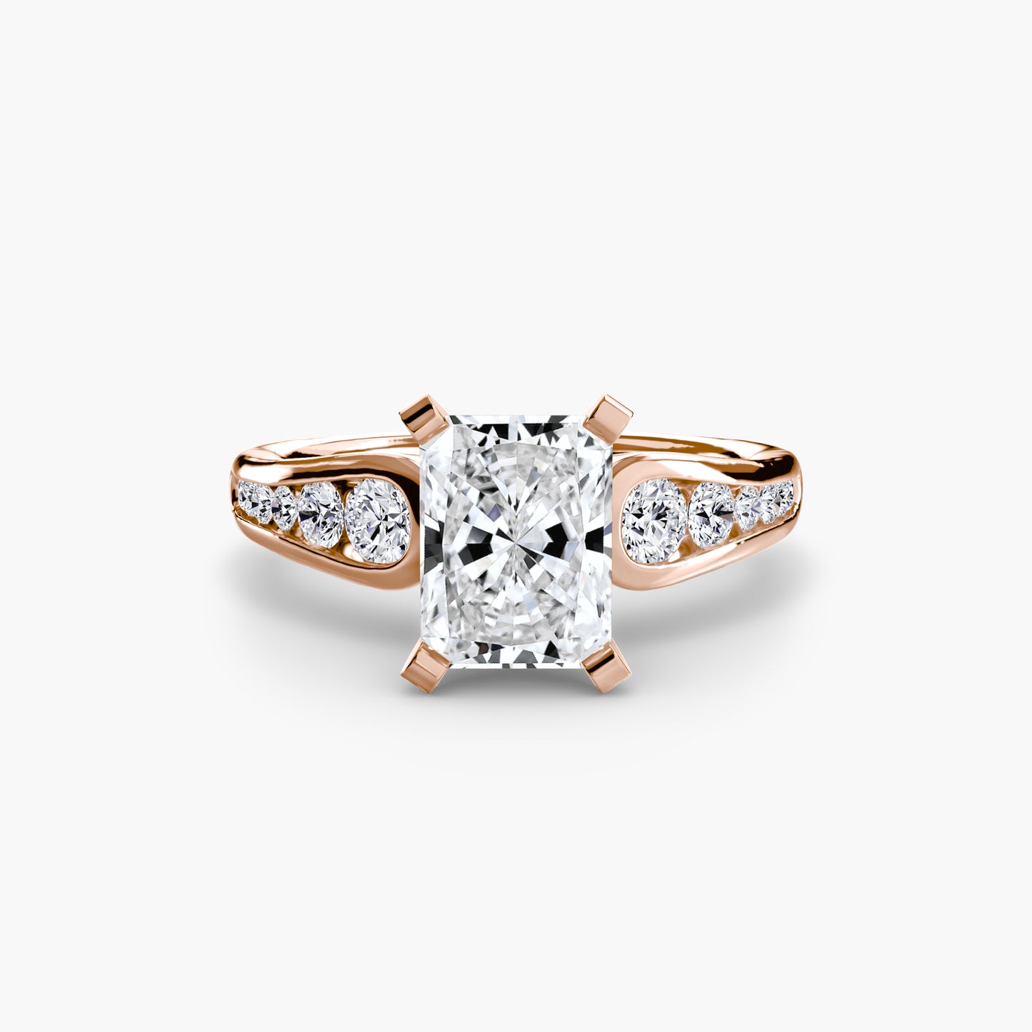 Solitaire Engagement Ring with Pavé Band - 2.3mm