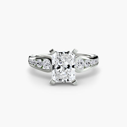 Solitaire Engagement Ring with Pavé Band - 2.3mm