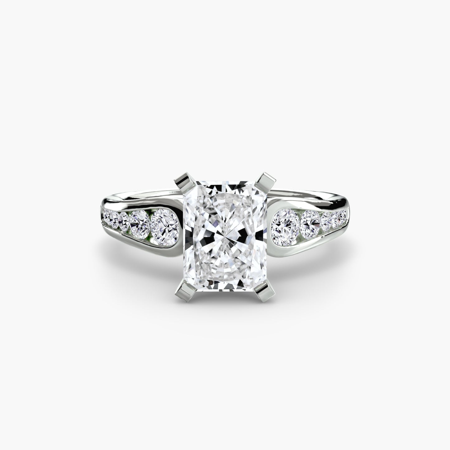 Solitaire Engagement Ring with Pavé Band - 2.3mm
