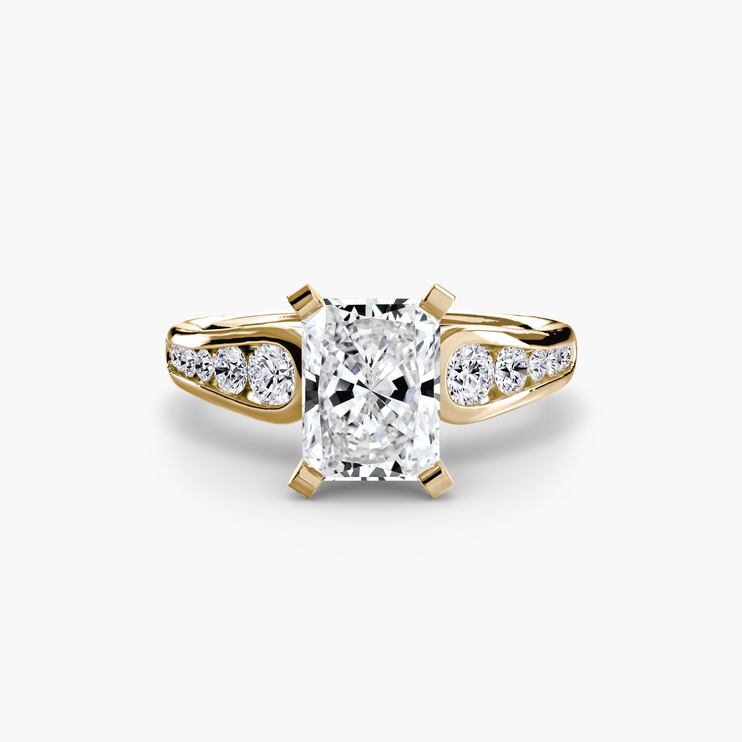 Solitaire Engagement Ring with Pavé Band - 2.3mm