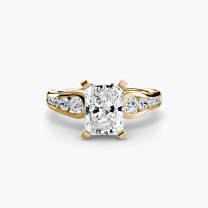 Solitaire Engagement Ring with Pavé Band - 2.3mm