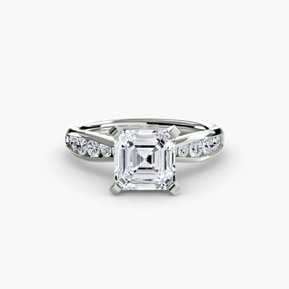 Solitaire Engagement Ring with Pavé Band - 2.3mm