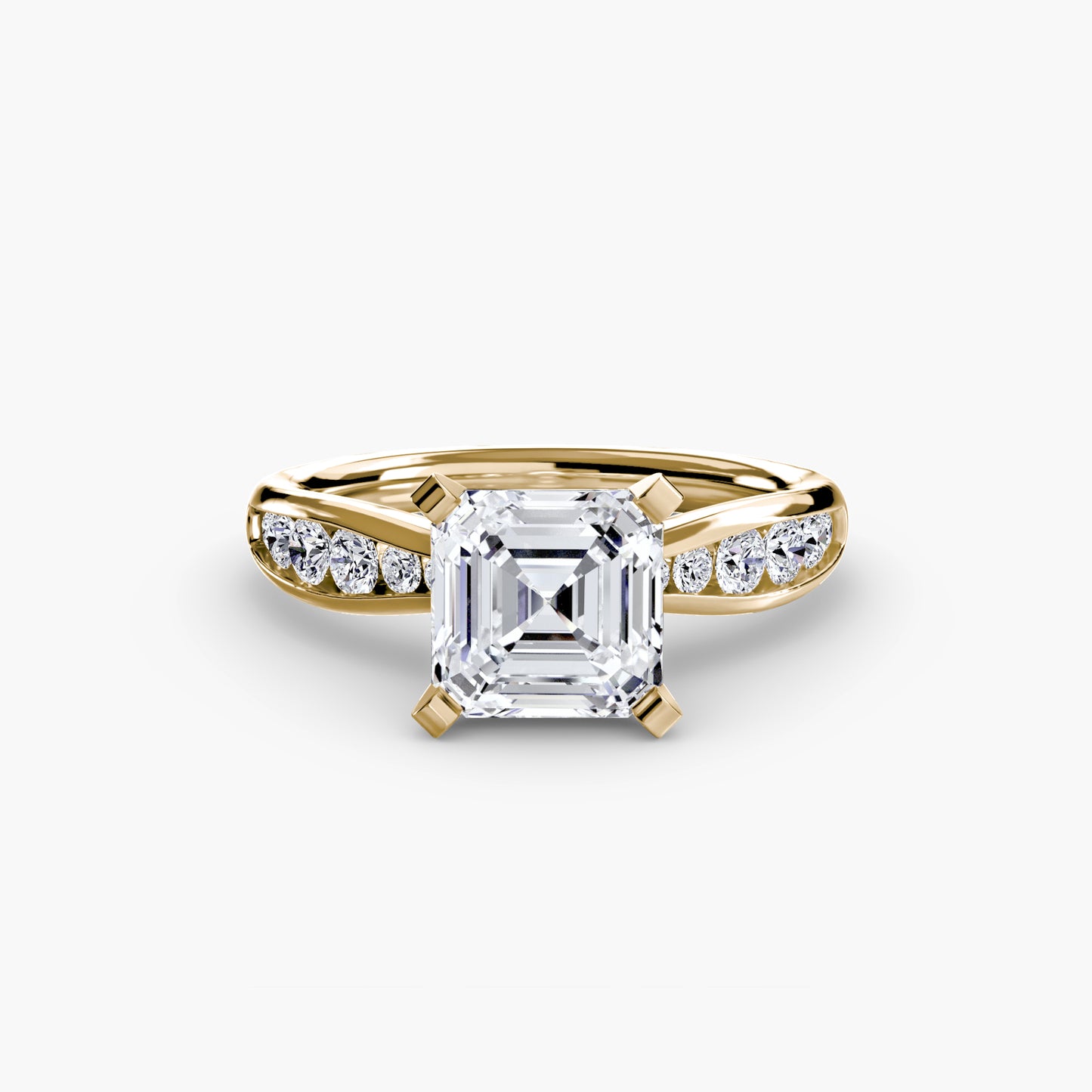 Solitaire Engagement Ring with Pavé Band - 2.3mm