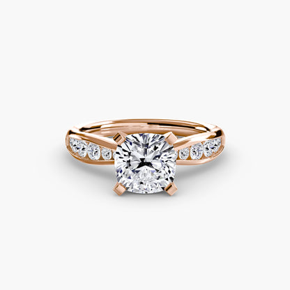 Solitaire Engagement Ring with Pavé Band - 2.3mm