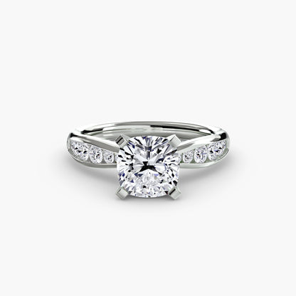 Solitaire Engagement Ring with Pavé Band - 2.3mm