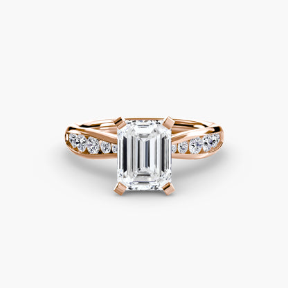 Solitaire Engagement Ring with Pavé Band - 2.3mm