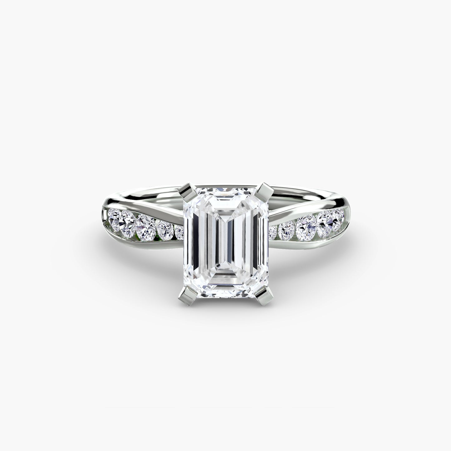 Solitaire Engagement Ring with Pavé Band - 2.3mm