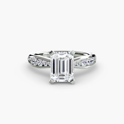 Solitaire Engagement Ring with Pavé Band - 2.3mm