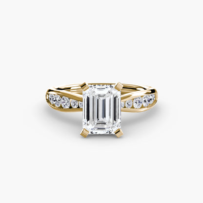 Solitaire Engagement Ring with Pavé Band - 2.3mm
