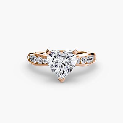 Solitaire Engagement Ring with Pavé Band - 2.3mm