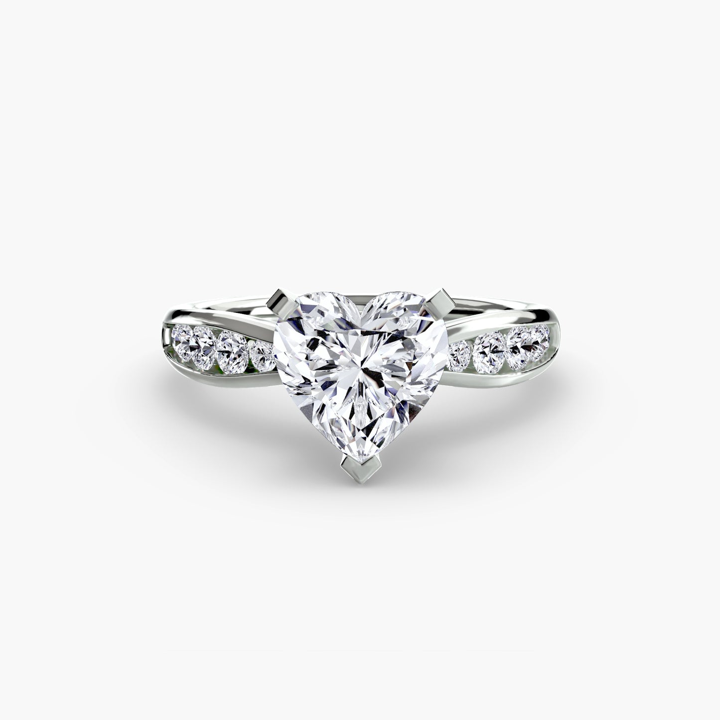Solitaire Engagement Ring with Pavé Band - 2.3mm