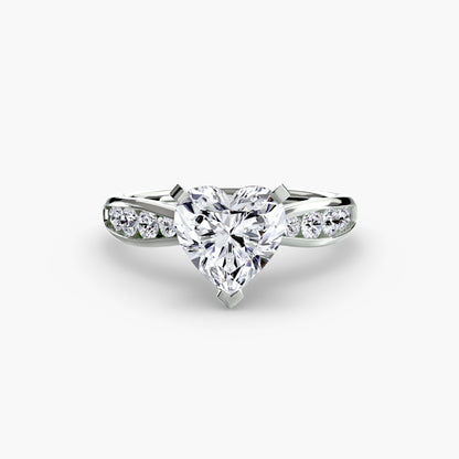 Solitaire Engagement Ring with Pavé Band - 2.3mm