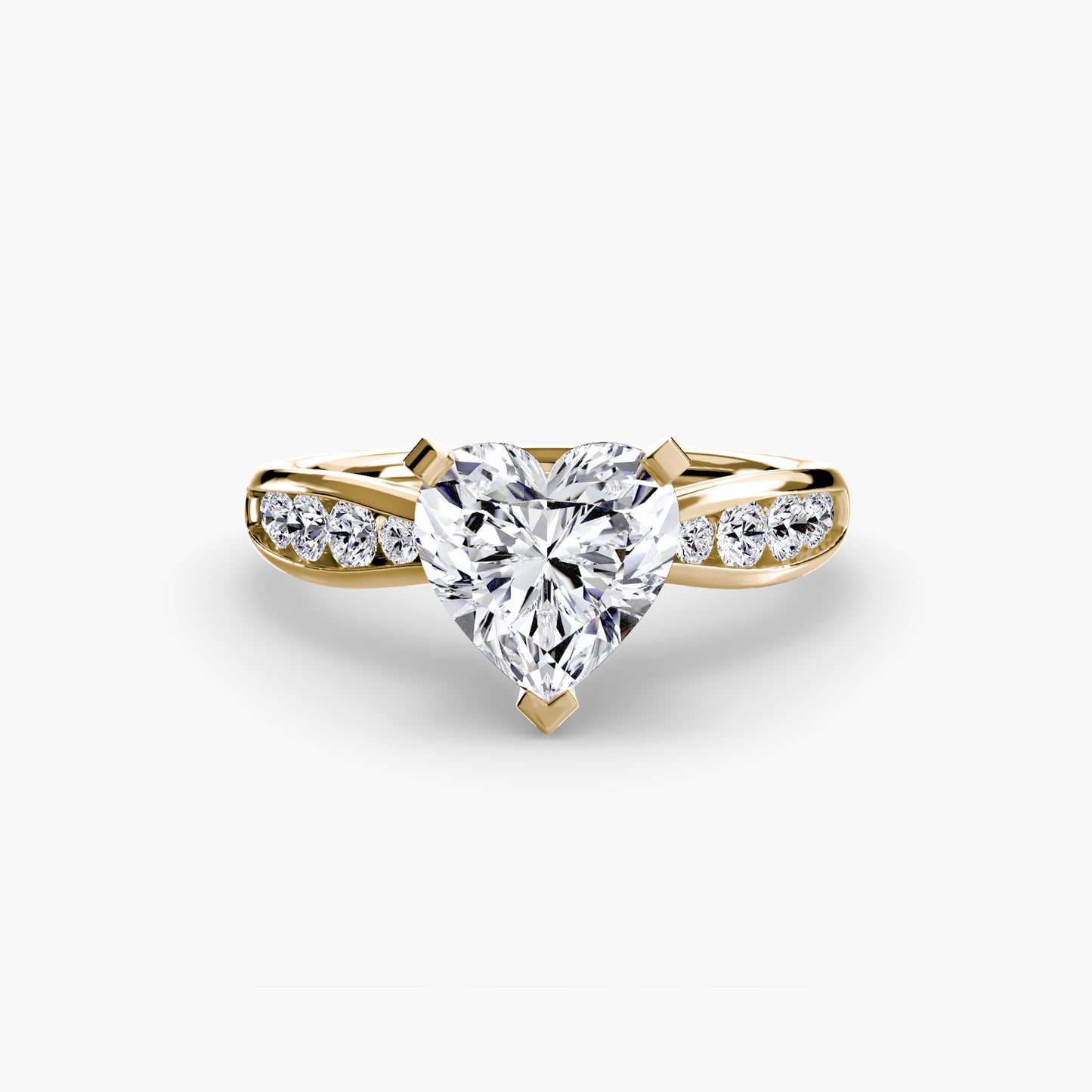 Solitaire Engagement Ring with Pavé Band - 2.3mm