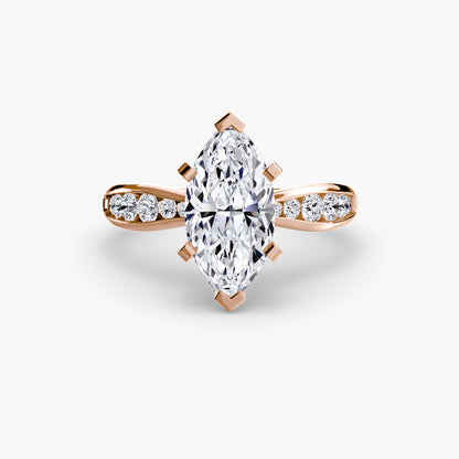 Solitaire Engagement Ring with Pavé Band - 2.3mm