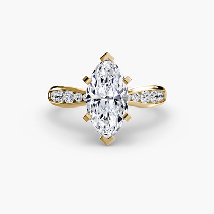 Solitaire Engagement Ring with Pavé Band - 2.3mm