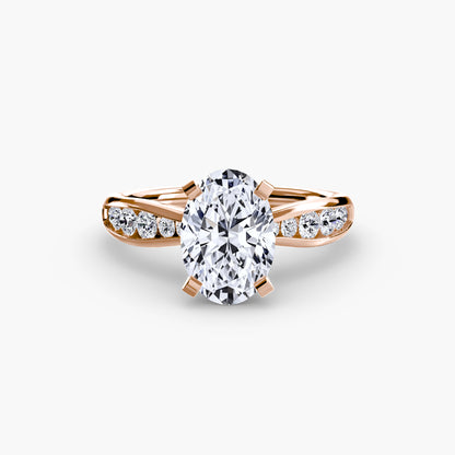 Solitaire Engagement Ring with Pavé Band - 2.3mm