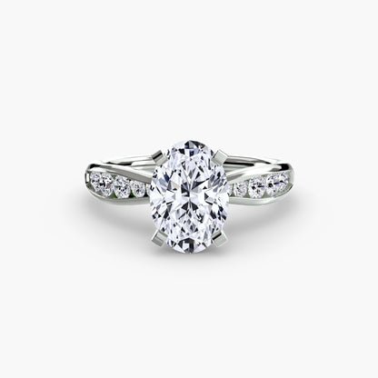 Solitaire Engagement Ring with Pavé Band - 2.3mm