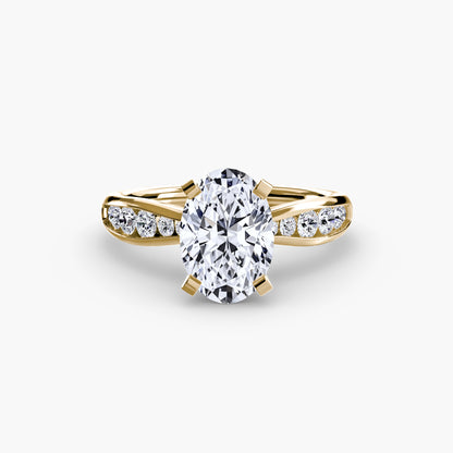 Solitaire Engagement Ring with Pavé Band - 2.3mm