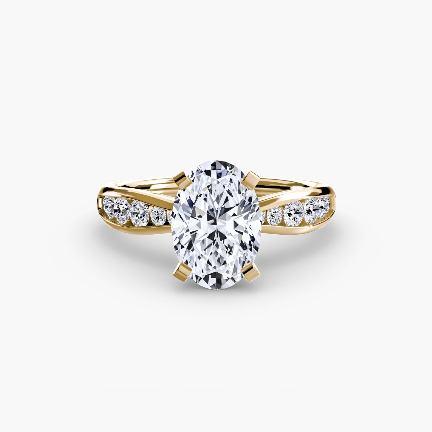 Solitaire Engagement Ring with Pavé Band - 2.3mm