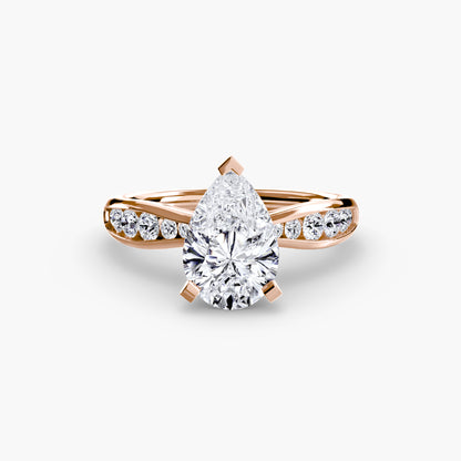 Solitaire Engagement Ring with Pavé Band - 2.3mm